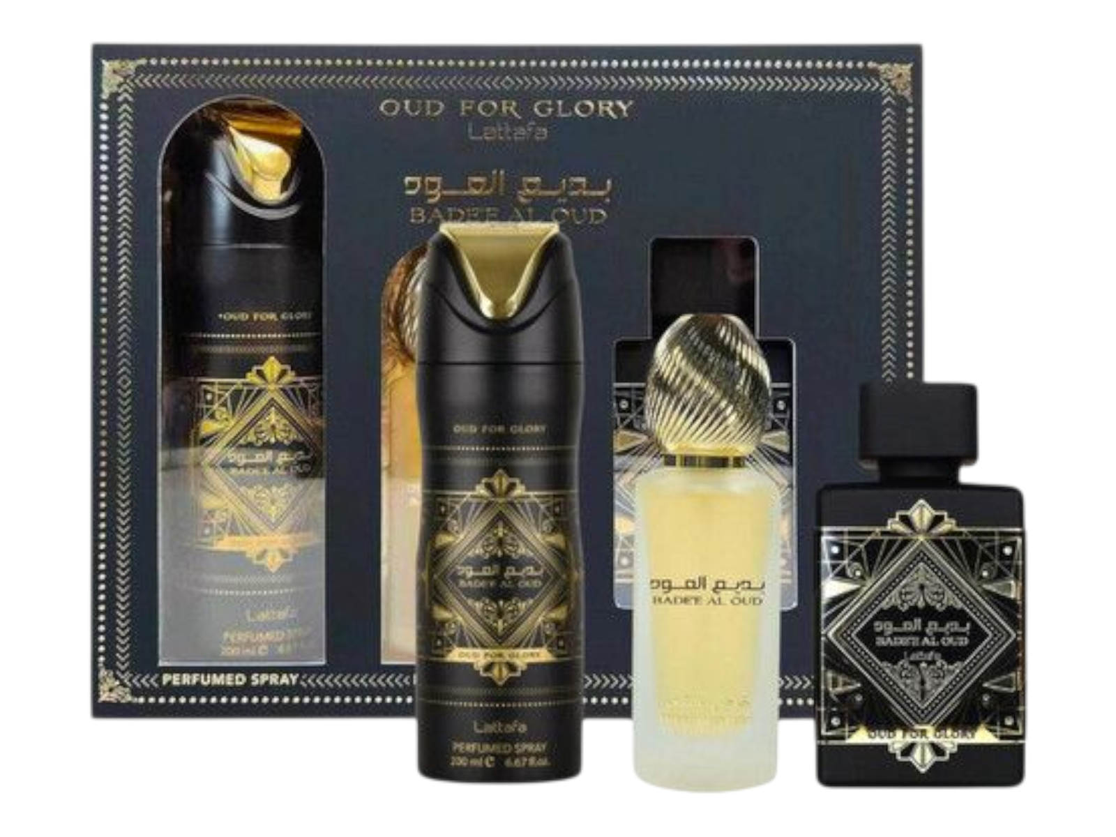 Lattafa Bade'e Al Oud Oud for Glory Gift Set 3 Pcs Unisex image 2