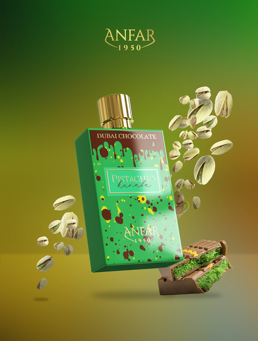 ANFAR PISTACHIO KUNAFA DUBAI CHOCOLATE EDU DE PERFUME 100ML UNISEX - Image 3